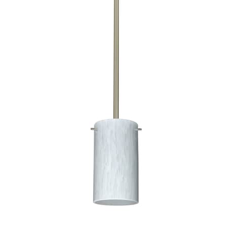Besa Lighting Stilo 7 Stem Pendant, Carrera, Satin Nickel Finish, 1x5W LED 1TT-440419-LED-SN